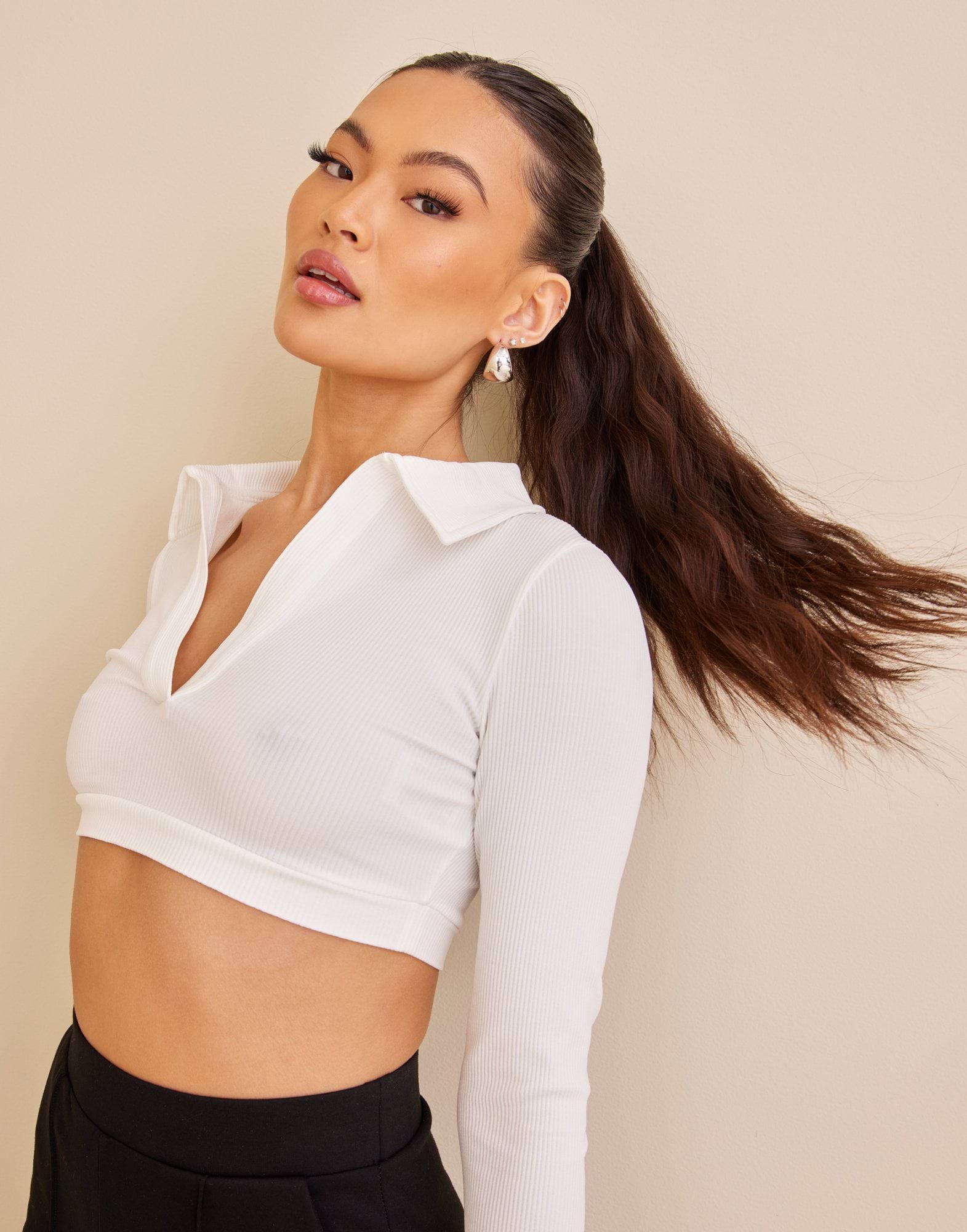 Cropped Collar Top