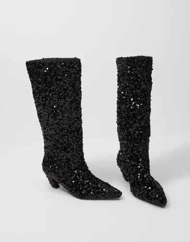 Nelly Curved Under Knee Glitz Boot stövletter dam – bild 2