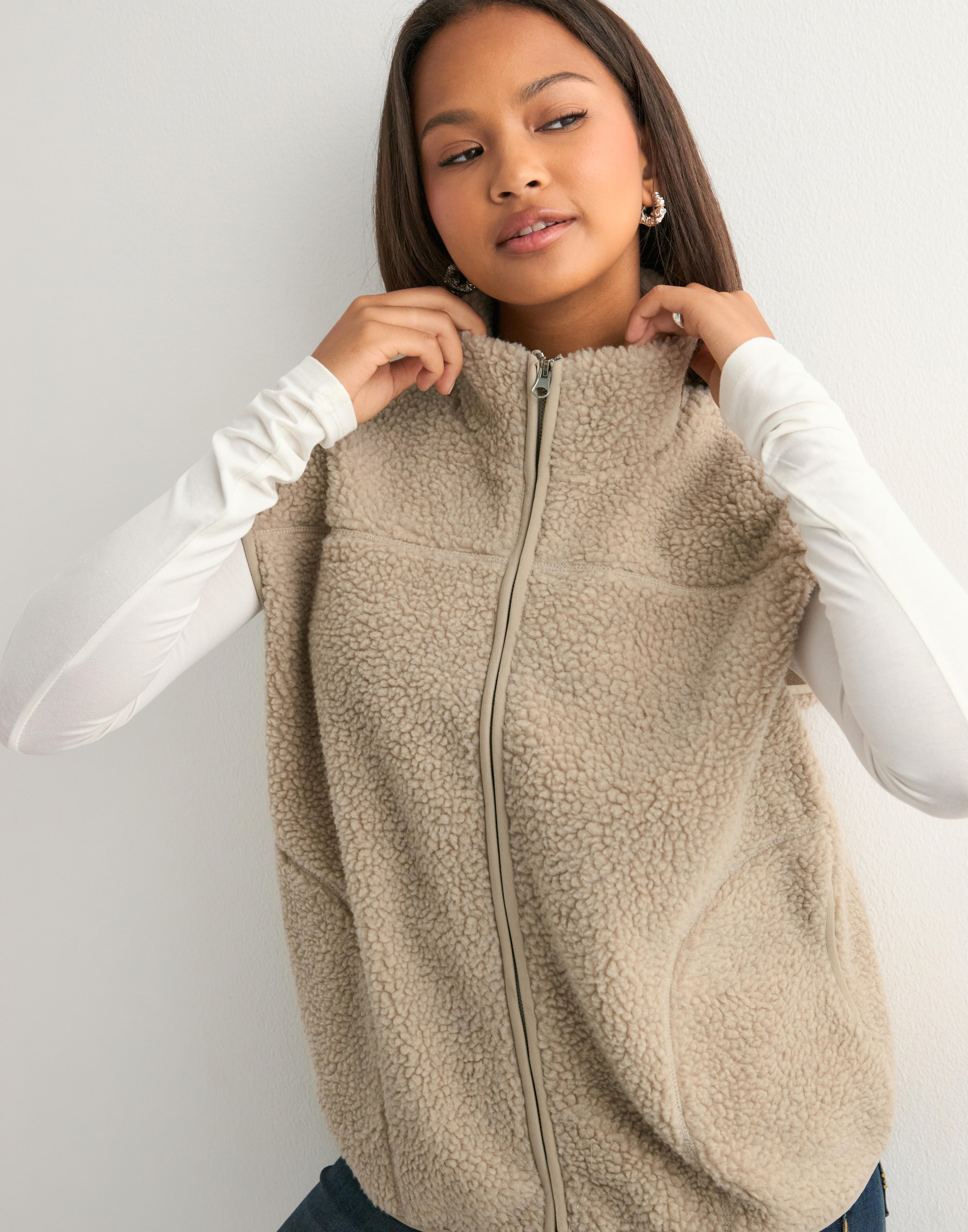ONLY Dames Onlsandra Teddy Vest Life CC OTW Vest, Grijs, S, Grijs, S