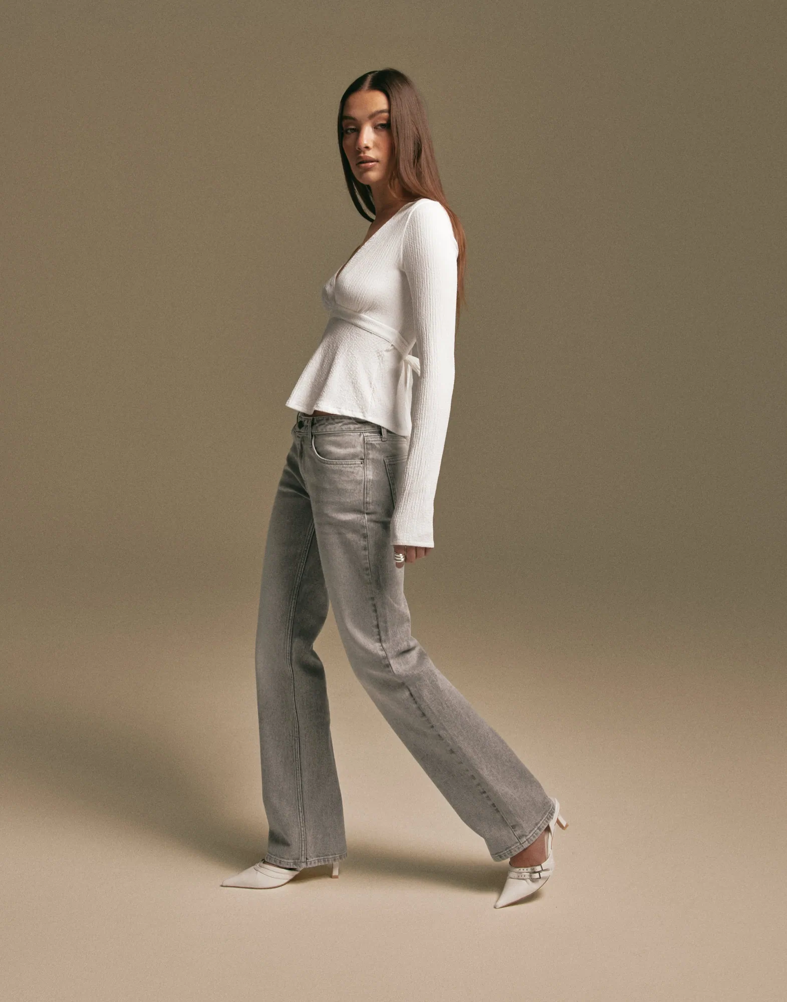 Nellie Taupe Top 100% Cotton main image 0