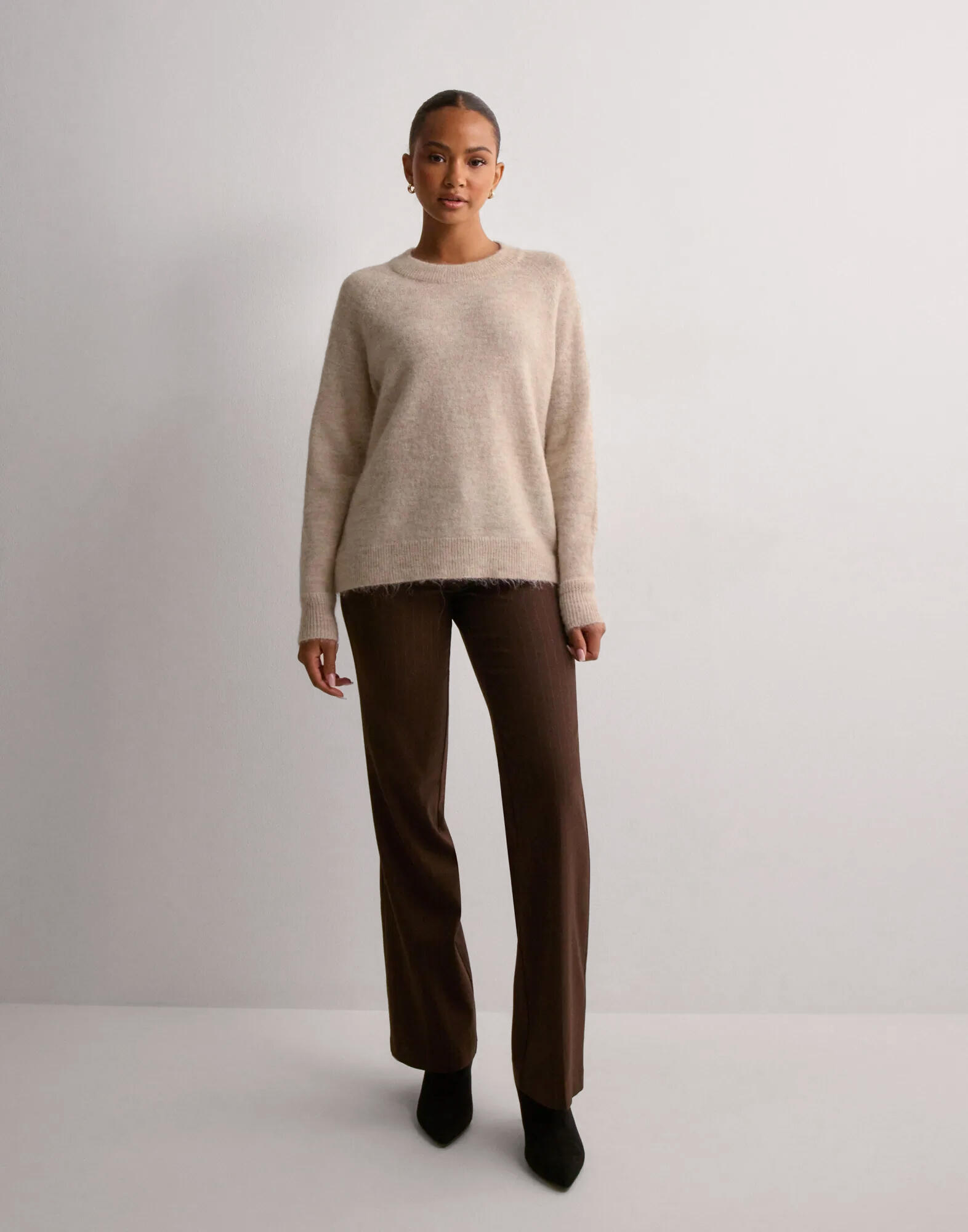 Buy Selected Femme SLFLULU LS KNIT O-NECK B NOOS - Birch | Nelly.com