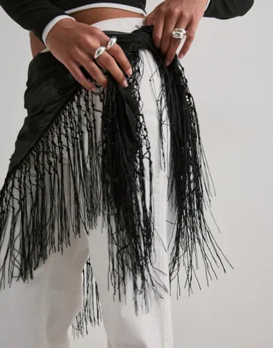 Nelly Overlayer Fringe Skirt jeanskjolar dam – bild 3