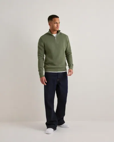 Selected Men Slhdane Ls Knit Structure Half Zip Half zip stickade tröjor herr – bild 6