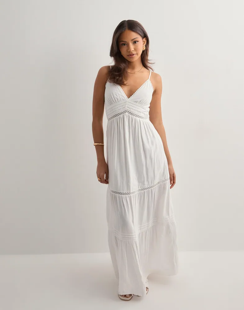 Buy Nelly Maxi Lace Insert Dress - White | Nelly.com Buy Nelly Maxi Lace Insert Dress - White | Nelly.com
