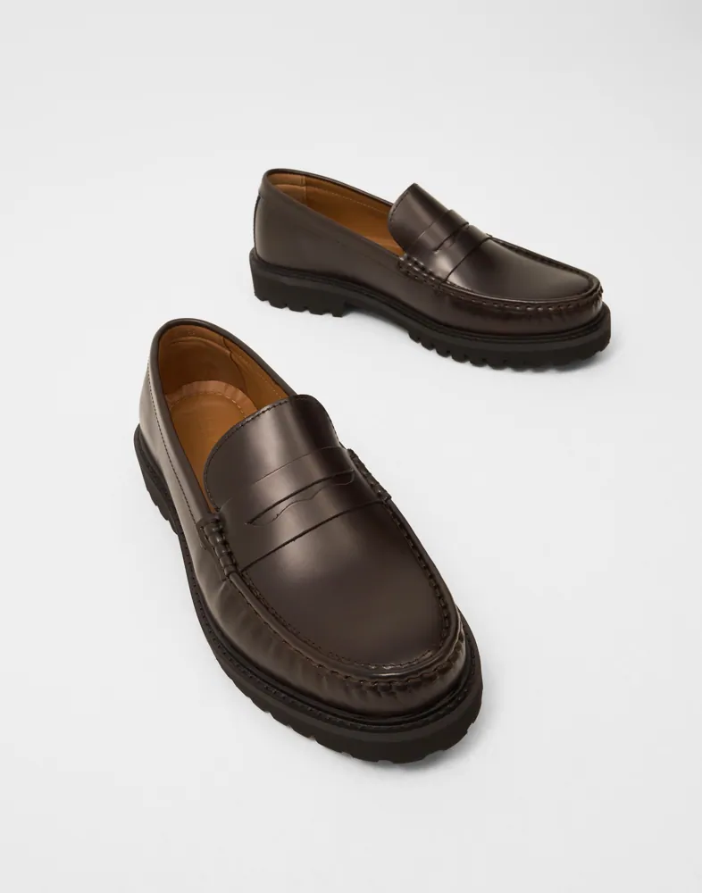 Selected Men Slhhugo Leather Plain Penny Loafer Skor herr – bild 3