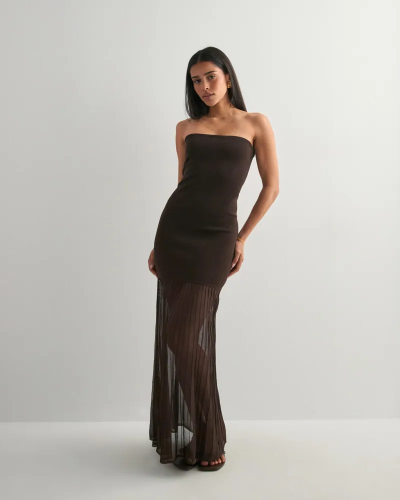 MALINA Isola Drop Waist Sheer Knitted dress klänningar dam – bild 2