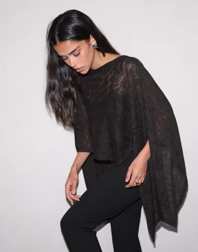 Nelly Knit Lace Poncho toppar dam – bild 2