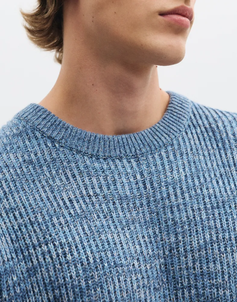 Selected Men Slhtilum Ls Knit Relaxed Crew Neck Stickade tröjor herr – bild 3