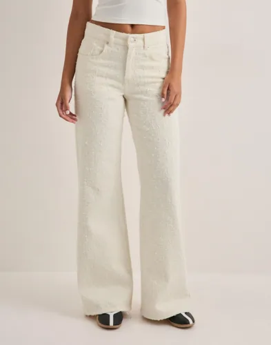 Nelly Loose Flare Textured Jeans dam – bild 3