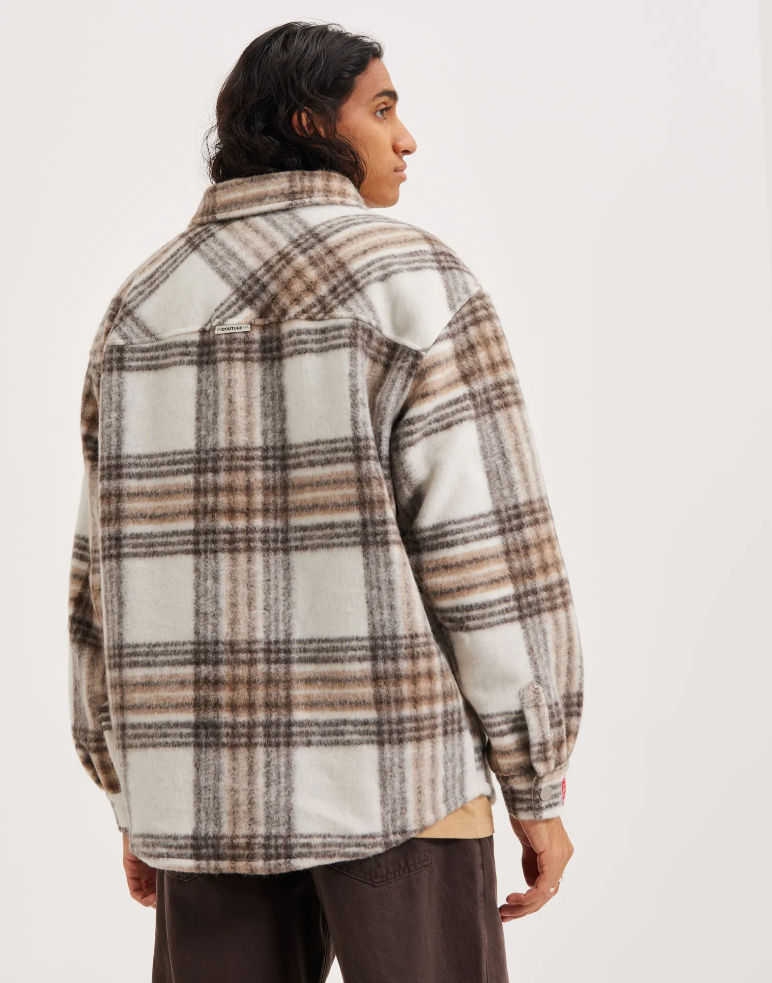 BRUSHED CHECK SHACKET-BEIGE