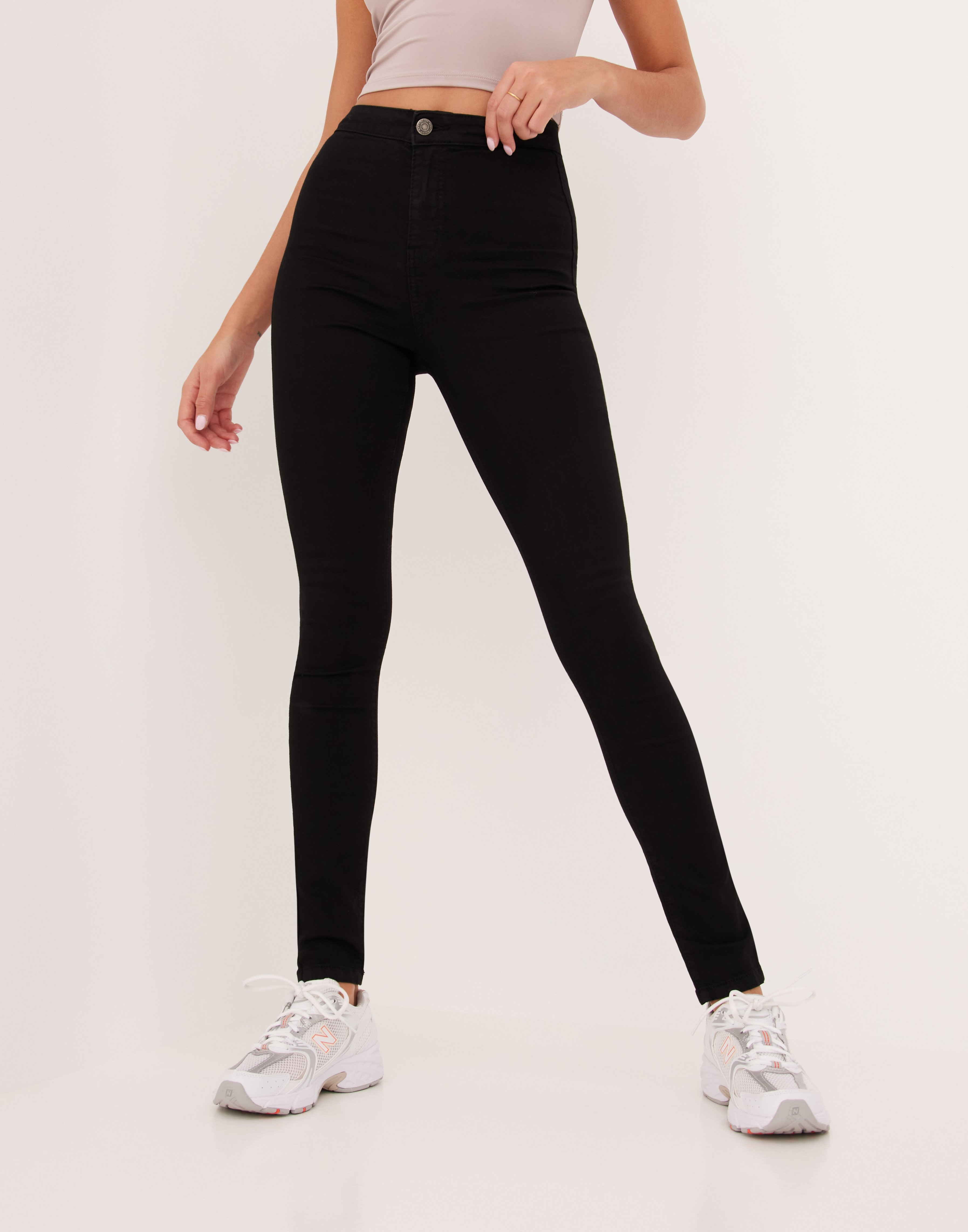 NOISY MAY Nmcallie Hw Skinny Coated Pants Noos Damesbroek, Zwart, 32 NL/L