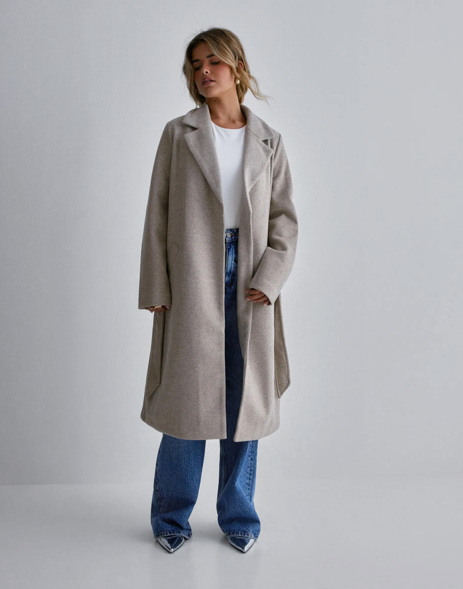 Köp Vero Moda VMFORTUNEAYA LONG COAT GA NOOS - Silver Mink