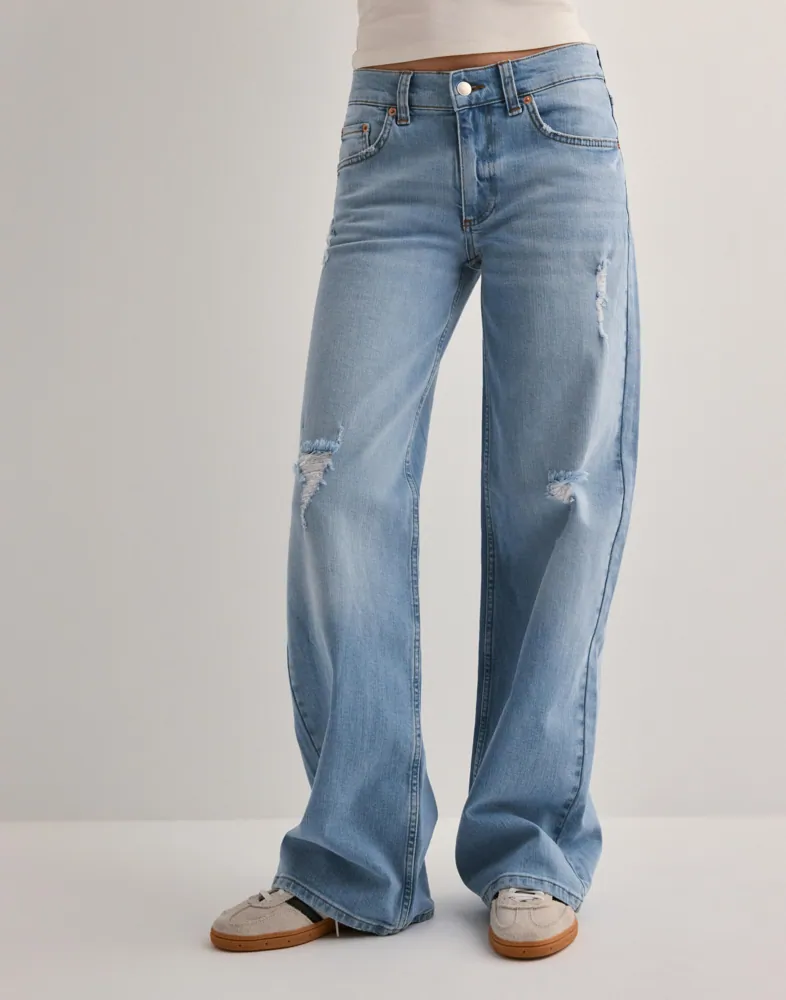 Buy Nelly Low Waist Loose Jeans Medium Blue
