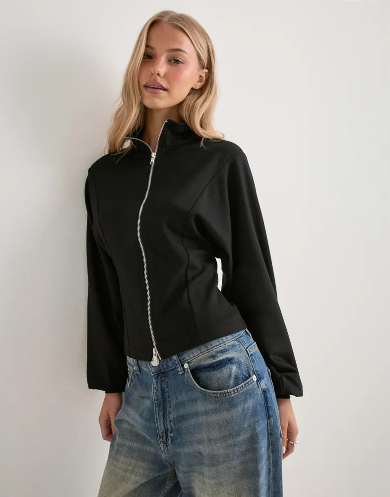 Nelly Luxury Funnel Neck Zip hoodies dam – bild 2