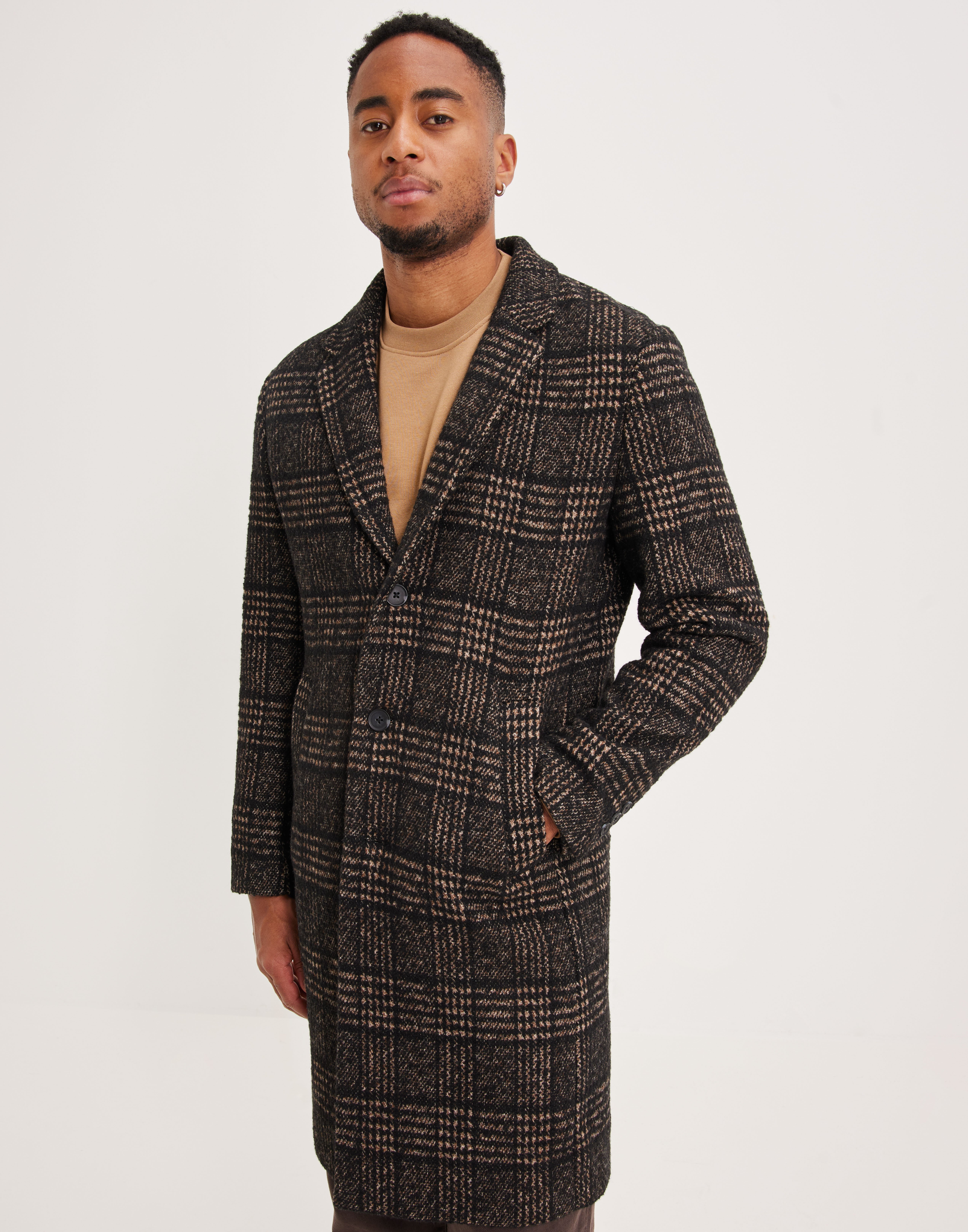 Buy Jack Jones JPRBLAMOULDER LONG COAT Black Check NLYMAN