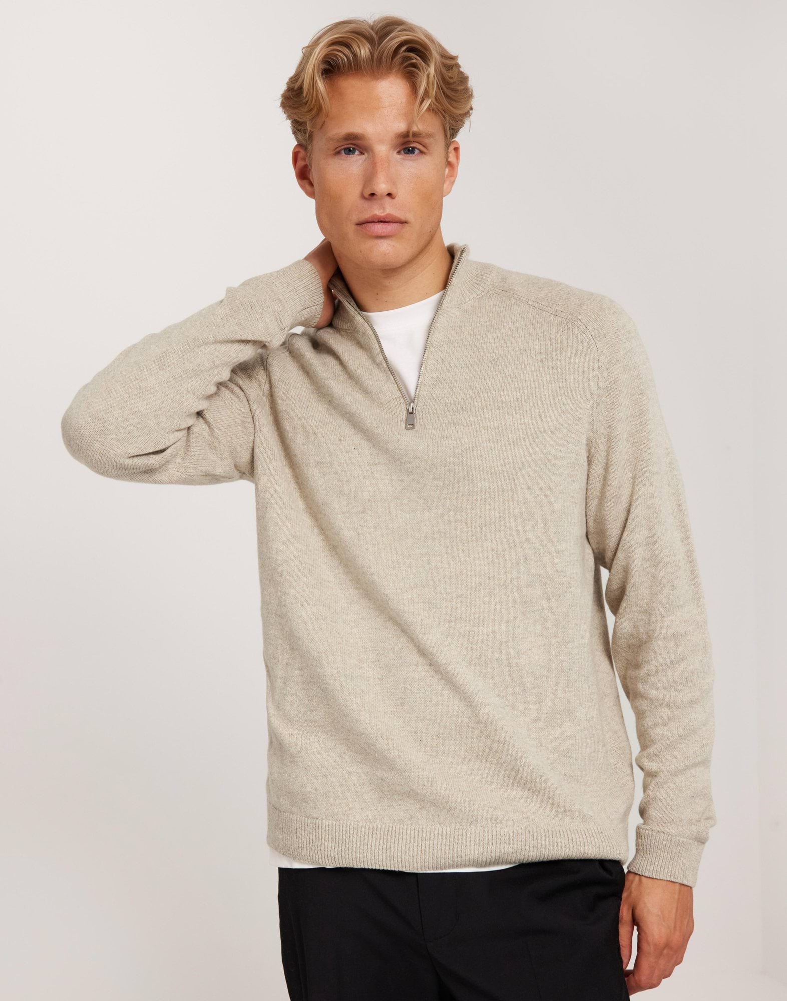 ONSEDWARD REG 7 WOOL HALF ZIP KNIT