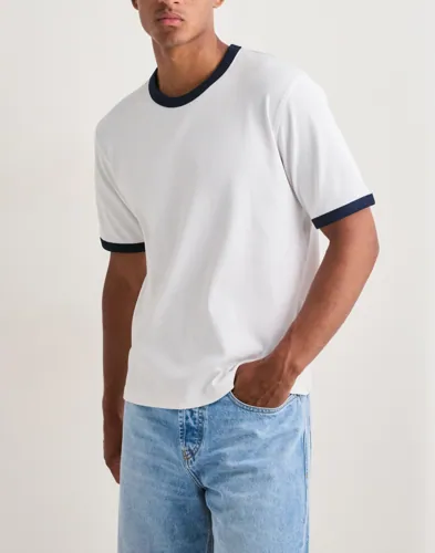 Jack & Jones Jorsanremo Binding Tee Ss Crew Neck Kortärmade t-shirts Vit
