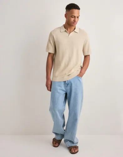 Selected Men Slhmattis Ss Linen Blend Struc Polo Kortärmad piké pikéer herr – bild 2