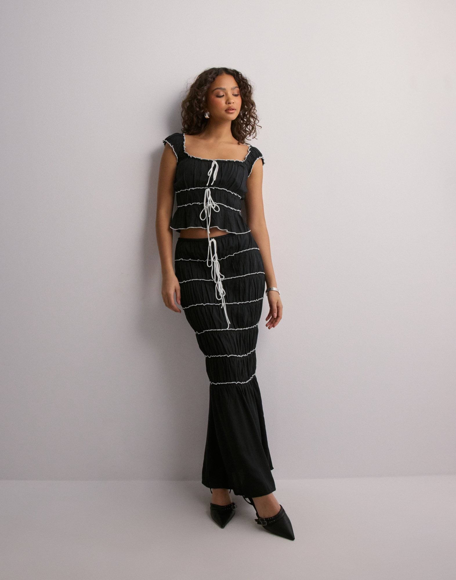 Nelly Straight Ruffled Melani Midi Skirt main image 0