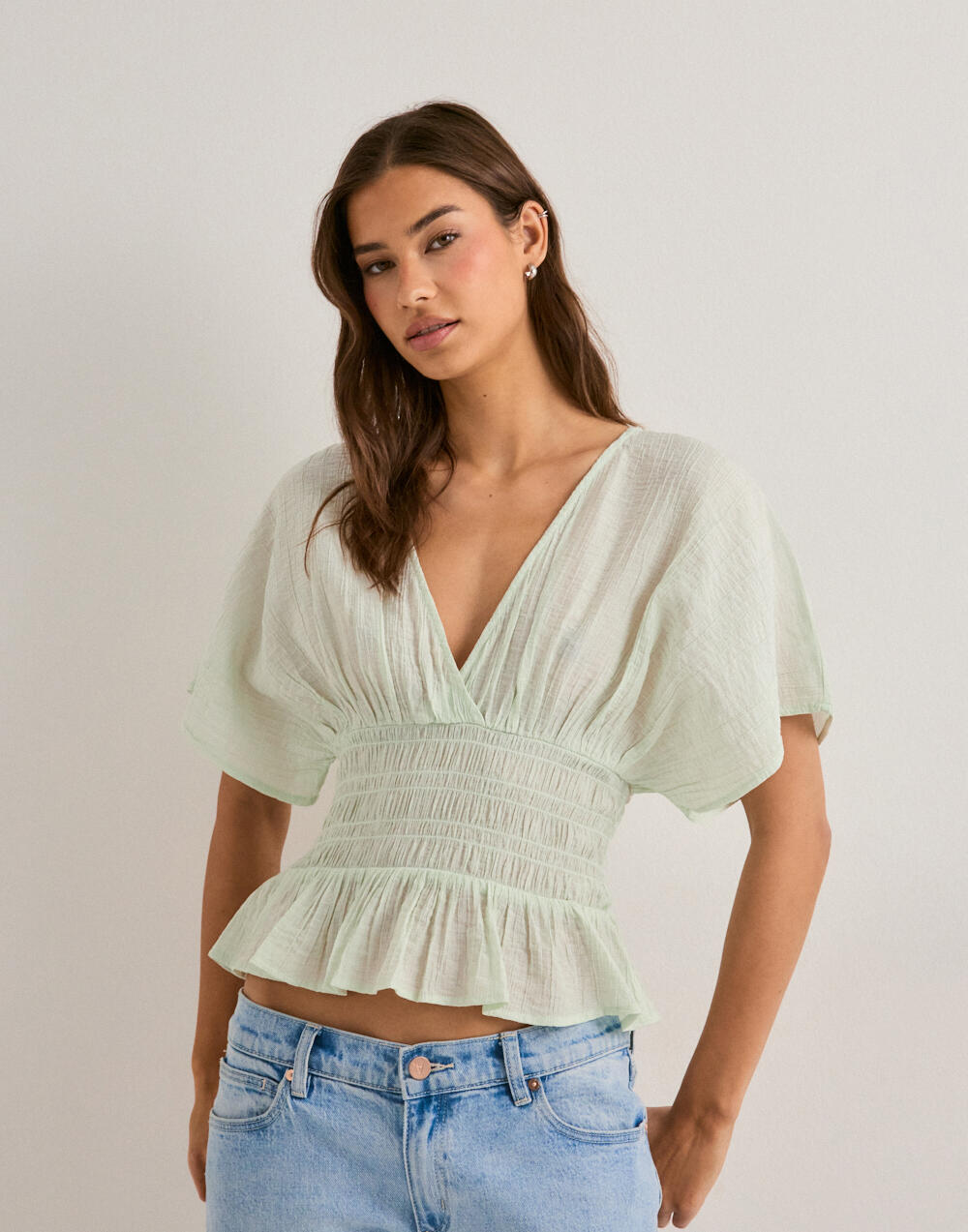 Buy Nelly Spring Smock Blouse - Green | Nelly.com