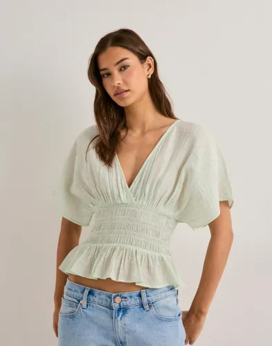 Nelly - Grøn - Spring Smock Blouse