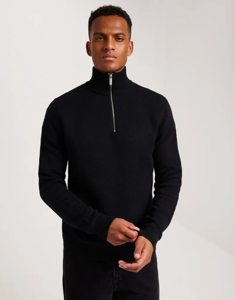 Slhdane Ls Knit Structure Half Zip Half zip