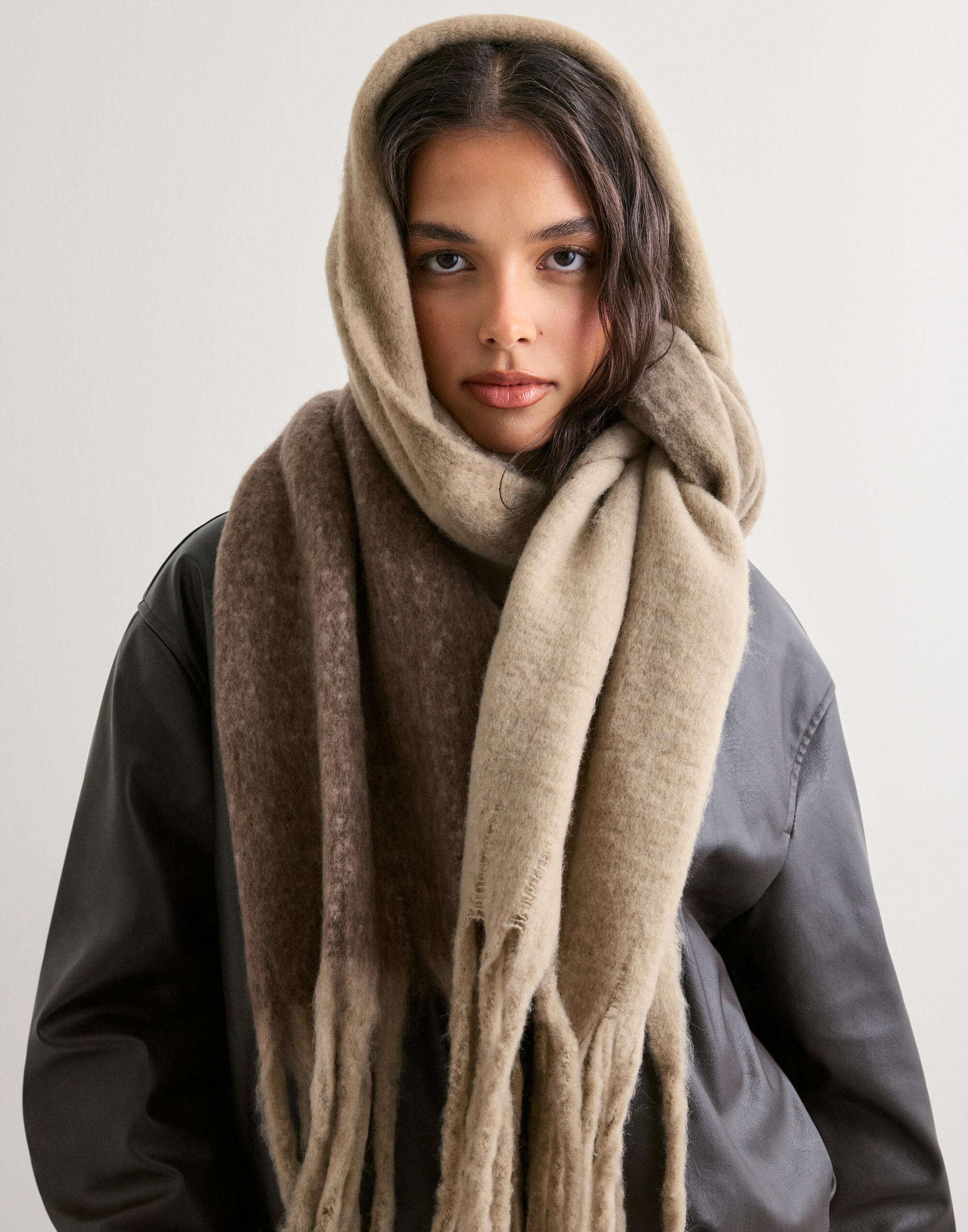 Pcbea Long Scarf Beetroot Purple Aop Check