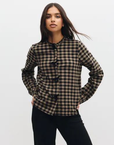 Onlfrida Check Bow Detail Shirt Wvn