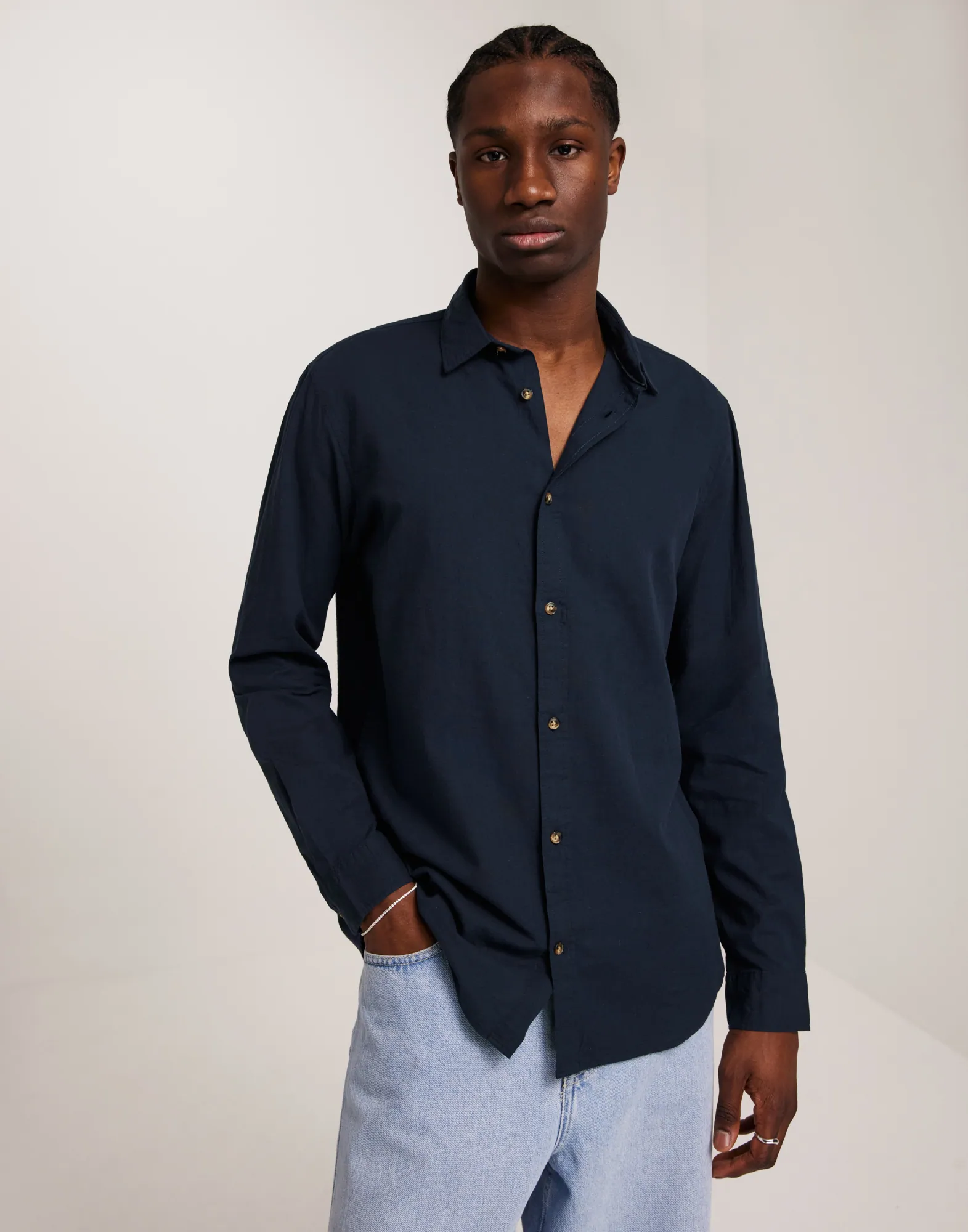 JJESUMMER LINEN BLEND SHIRT LS SN