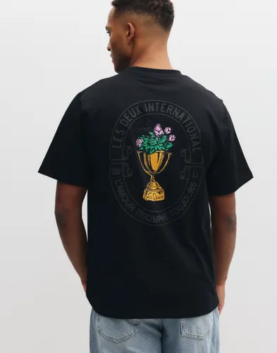 Les Deux Flower Trophy T-shirt Kortärmade t-shirts Svart