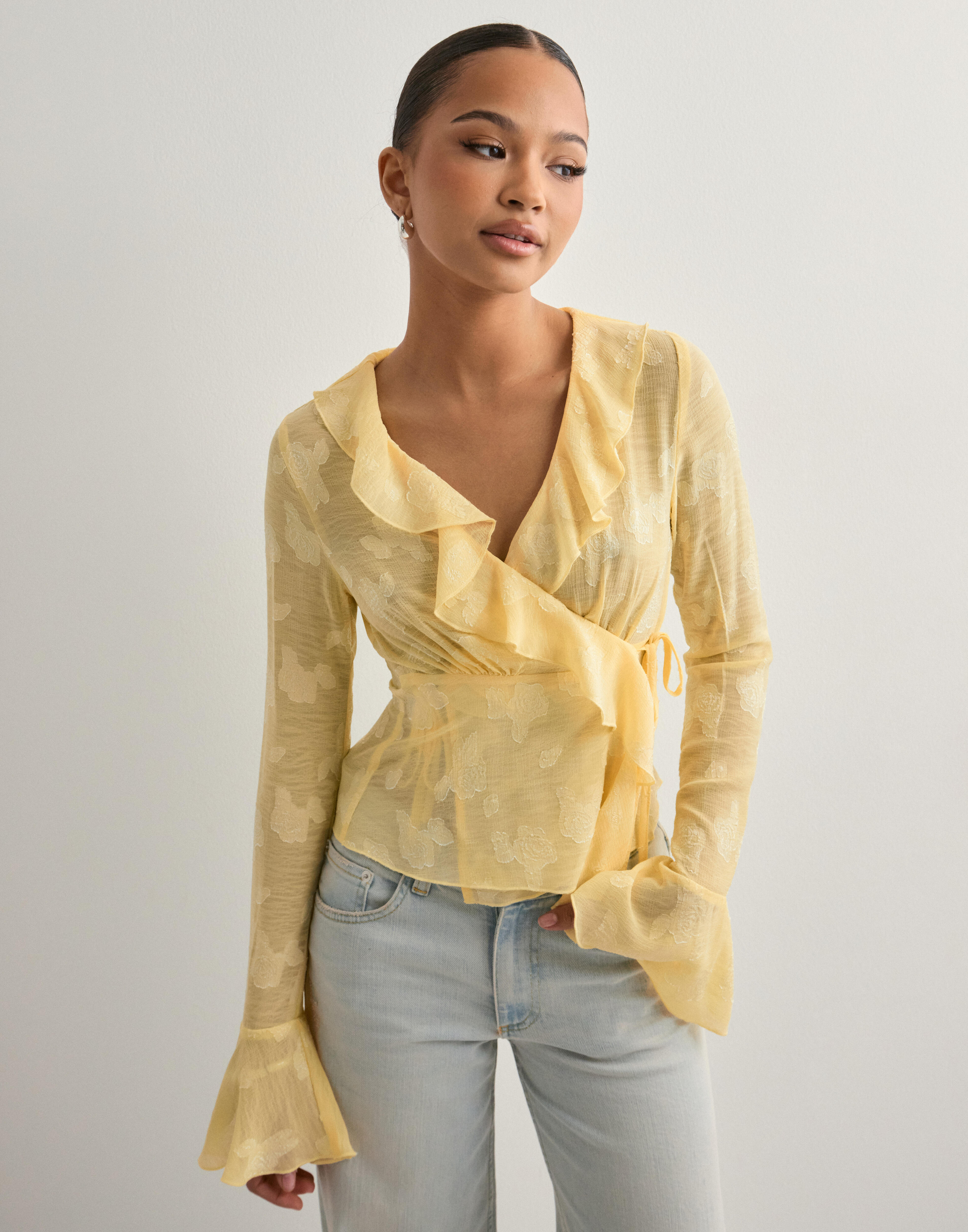 womens yellow blouse
