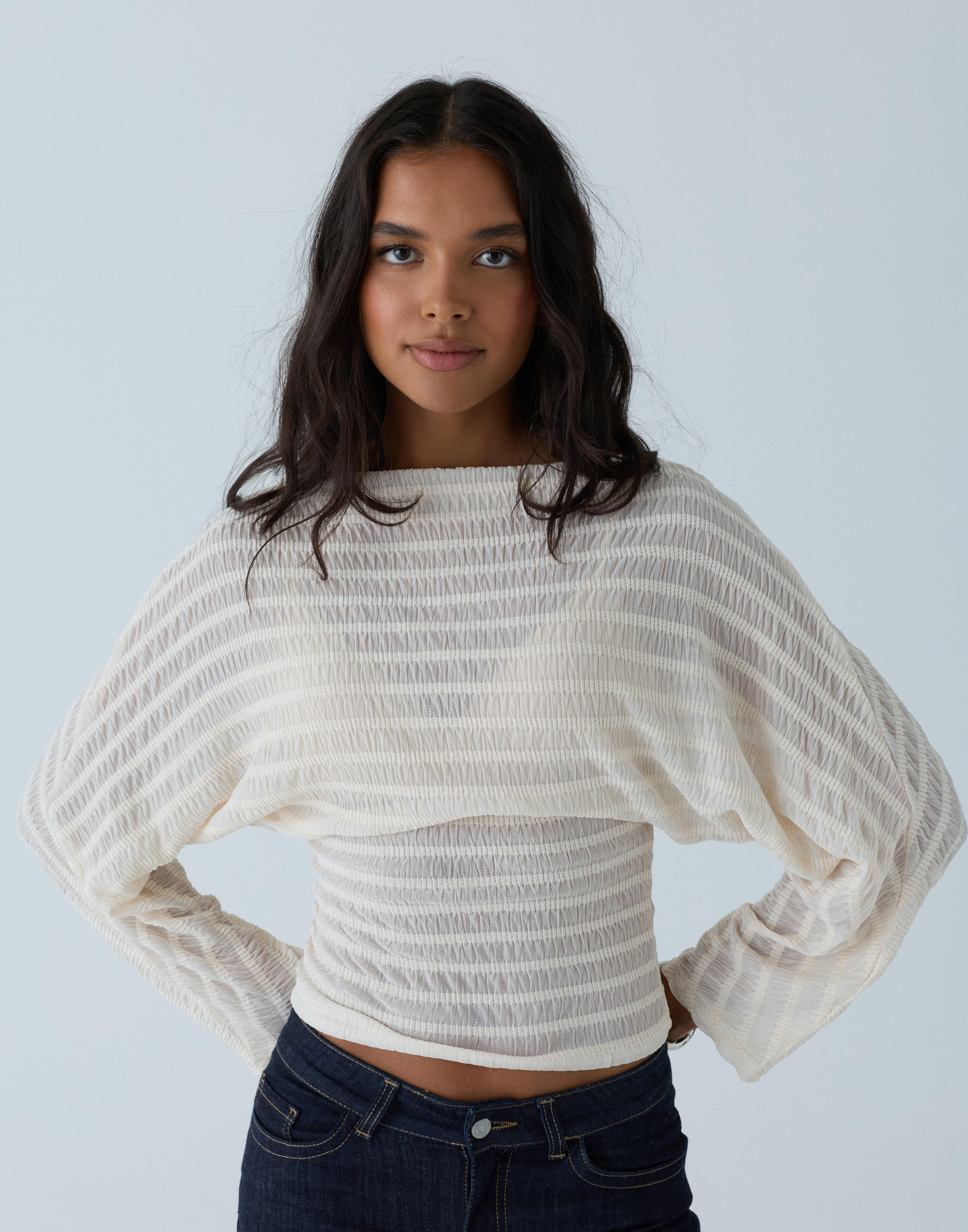 mame Lamé Jersey Cropped Sheer Top サイズ3 Lame Jersey Cropped Sheer Top