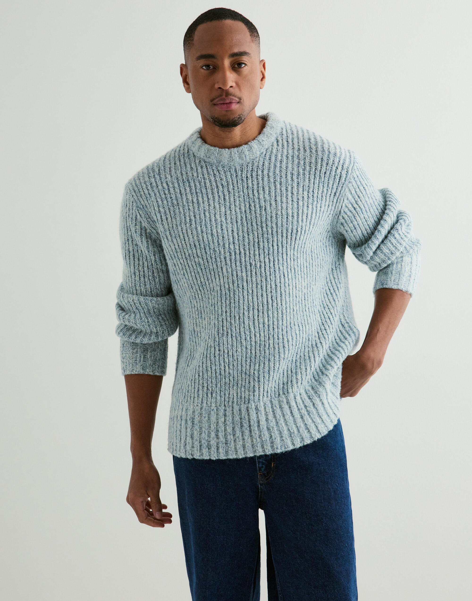 Buy Jack & Jones JCOJAKE KNIT CREW NECK - Black Jacquard | NLYMAN