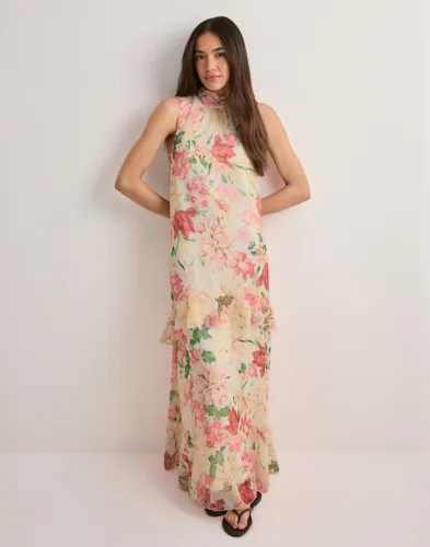 Vero Moda - Blomstret - Vmsanna Sl Highneck Maxi Dress Exp