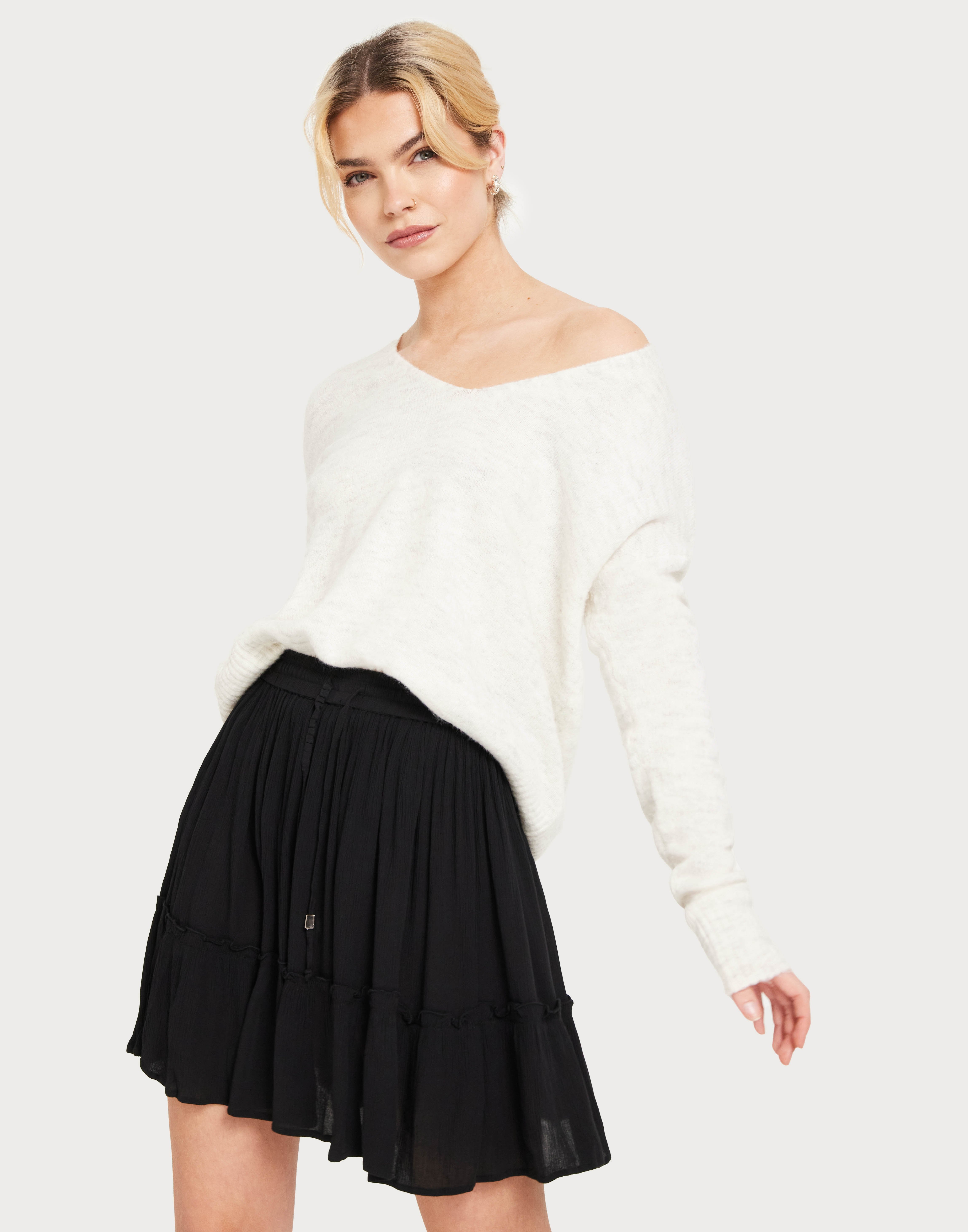 Only - Onllou Life Emb Long Skirt - 4689278 Bright White