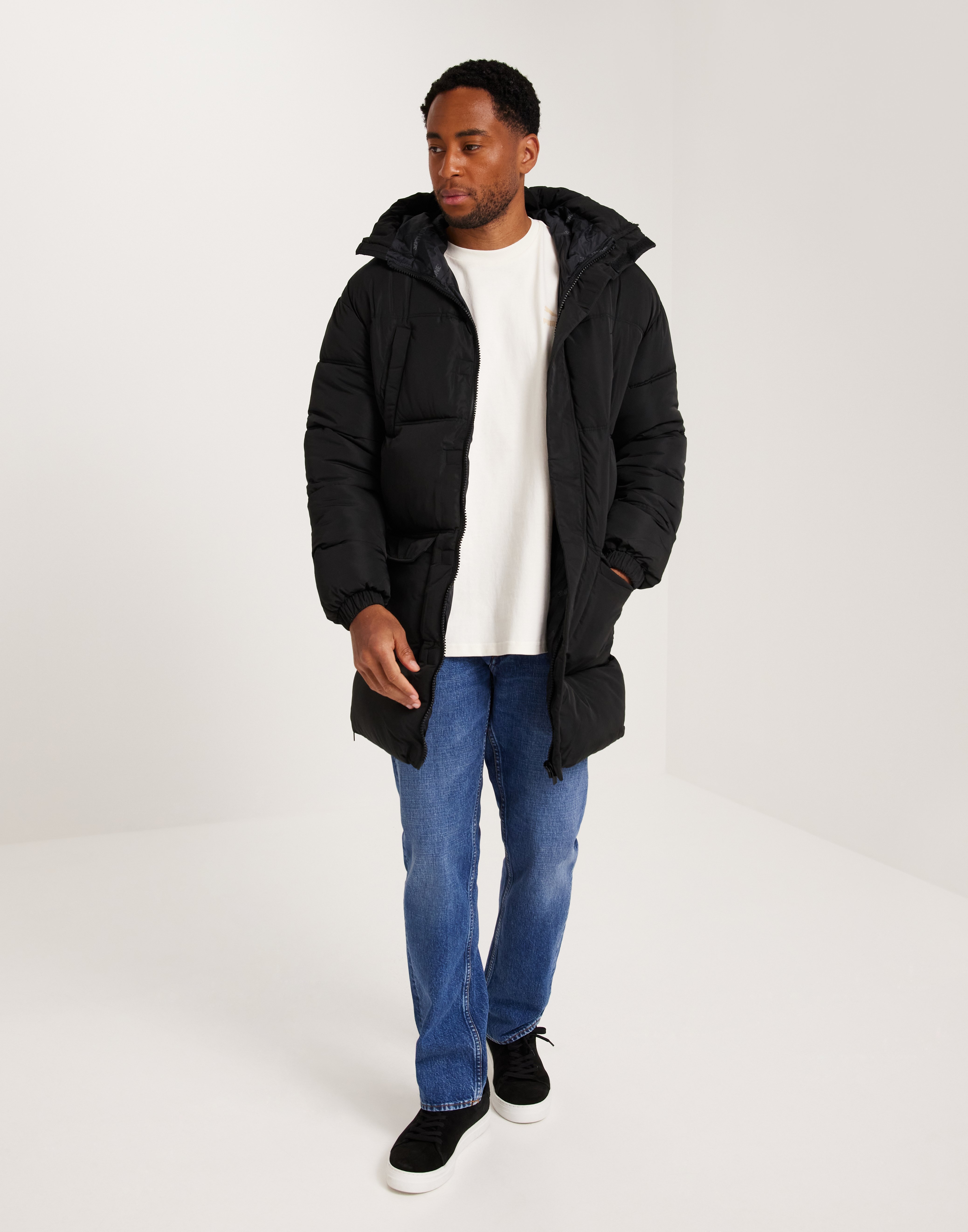 Buy Sixth June LONG PUFFER JACKET WITH HOOD Black NLYMAN