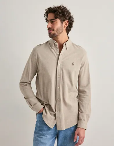 Beige skjorta i lätt mesh från Polo Ralph Lauren med button down-krage