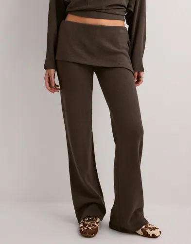 Nelly - Brun - Effortless Knit Overlay Pants