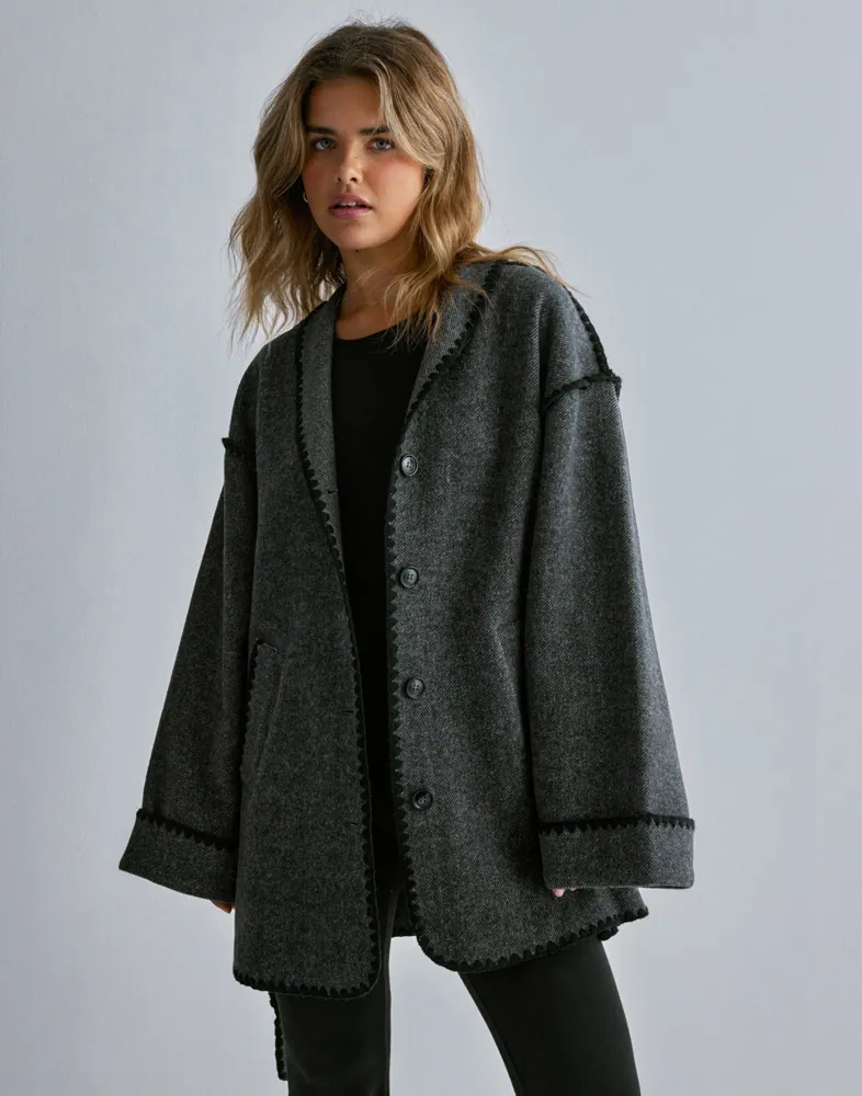 Manteau Trench Noir Frenchi - Taille S - Matière Nylon, Coton, Lycra - Neuf Jamais Porté