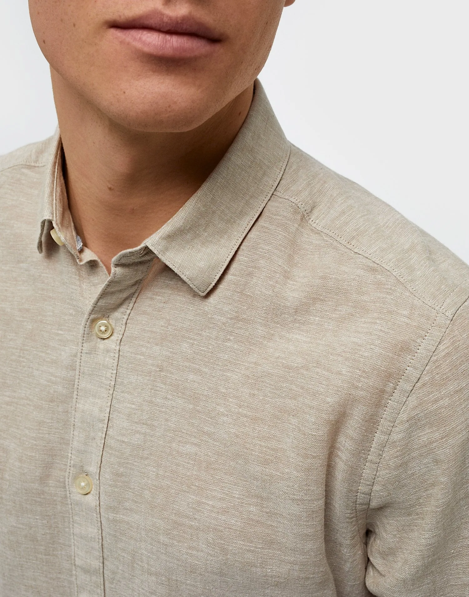 ONSCAIDEN LIFE LS SOLID LINEN SHIRT