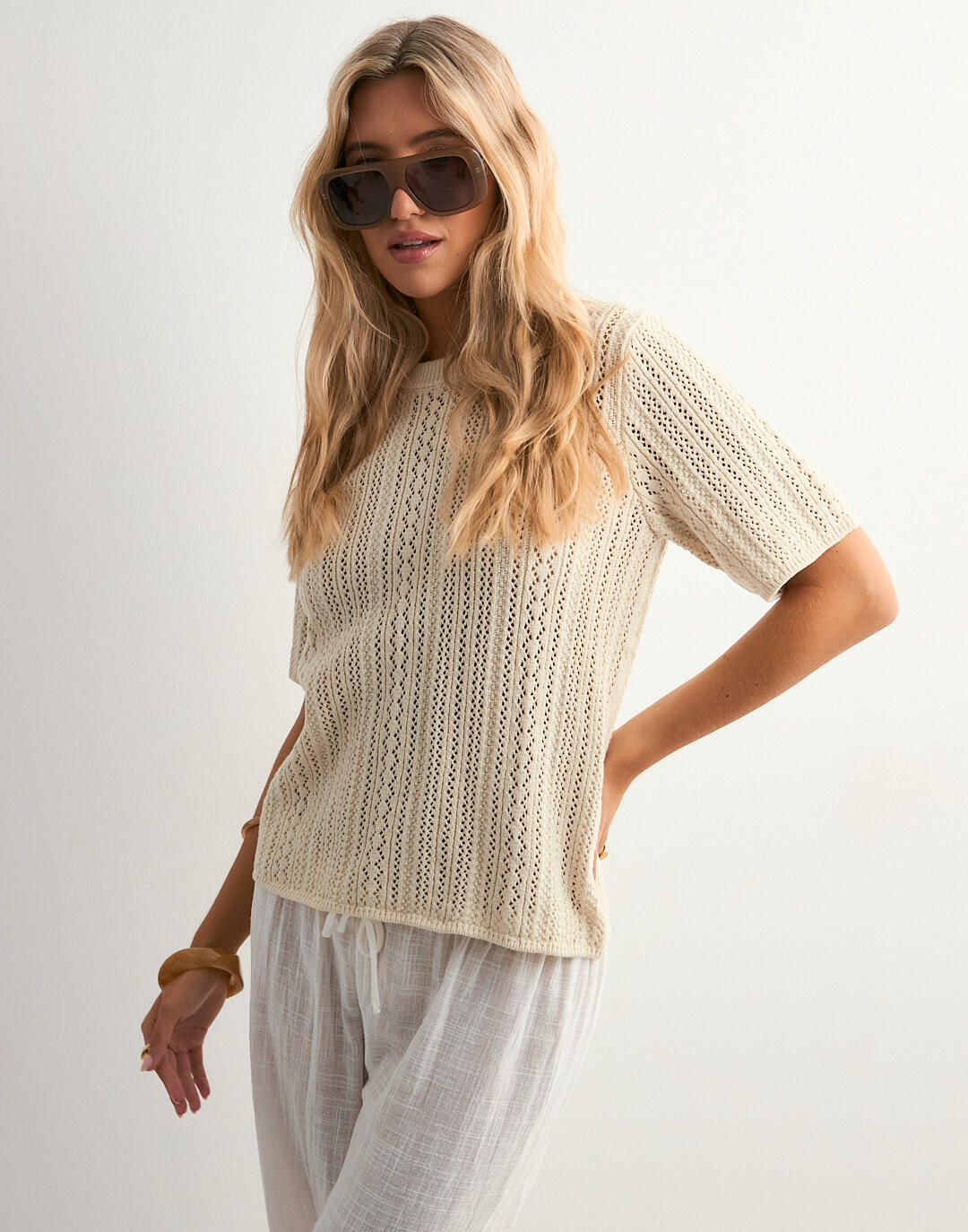 Pcnicca Ss O Neck Top Bright White