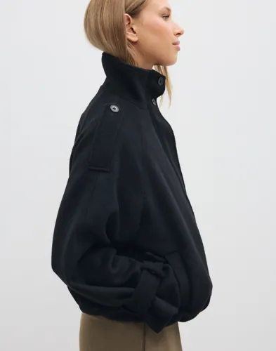 Nelly High Collar Wool Bomber bomberjackor dam – bild 2