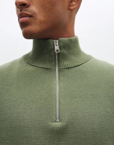 Selected Men Slhdane Ls Knit Structure Half Zip Half zip stickade tröjor herr – bild 8