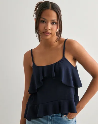 Nelly - Blå - Cute Flounce Strap Top