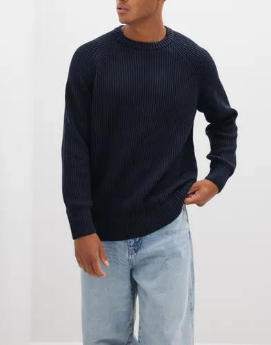 Slmbraun Knit Rib Crew Neck Noos Stickade tröjor