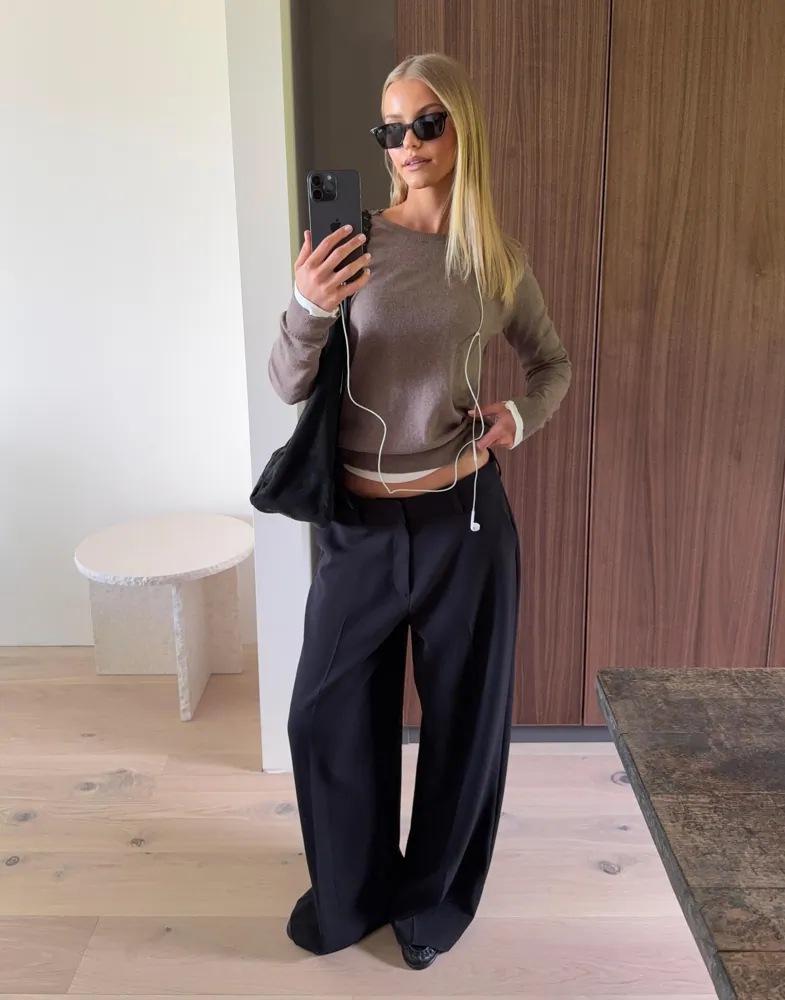 volume back pocket suit pants