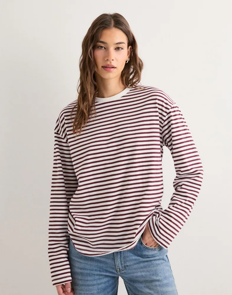 Pieces - Rutigt/Randigt - Pcsadie Ls Top Noos
