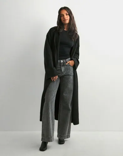 Nelly - Sort - Long Knit Cardigan