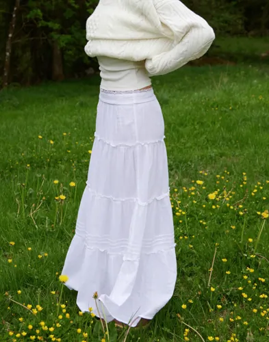 Nelly - Hvid - Long Summer Skirt