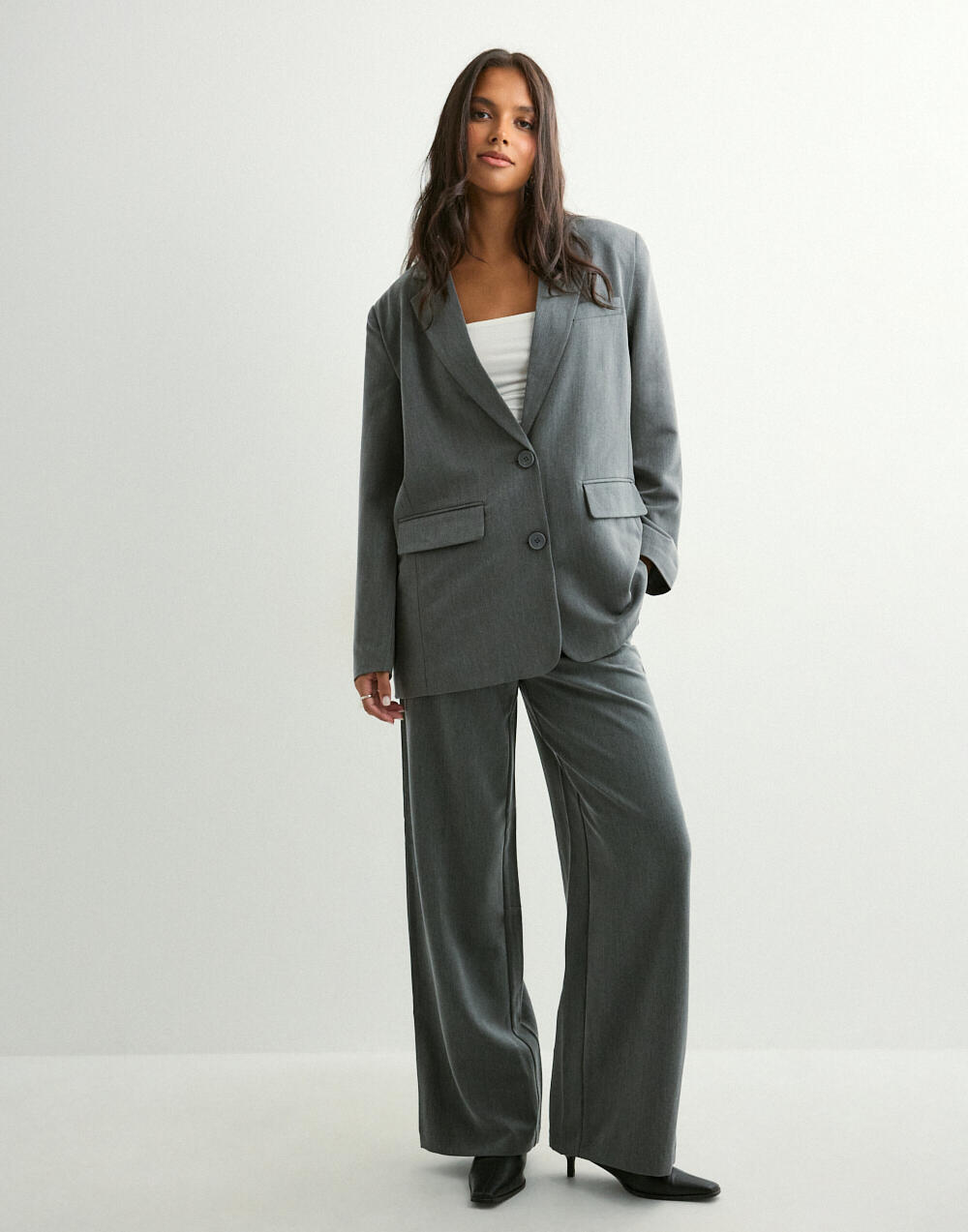 Buy Pieces PCKAMIL LS LOOSE BLAZER NOOS BC - Dark Grey